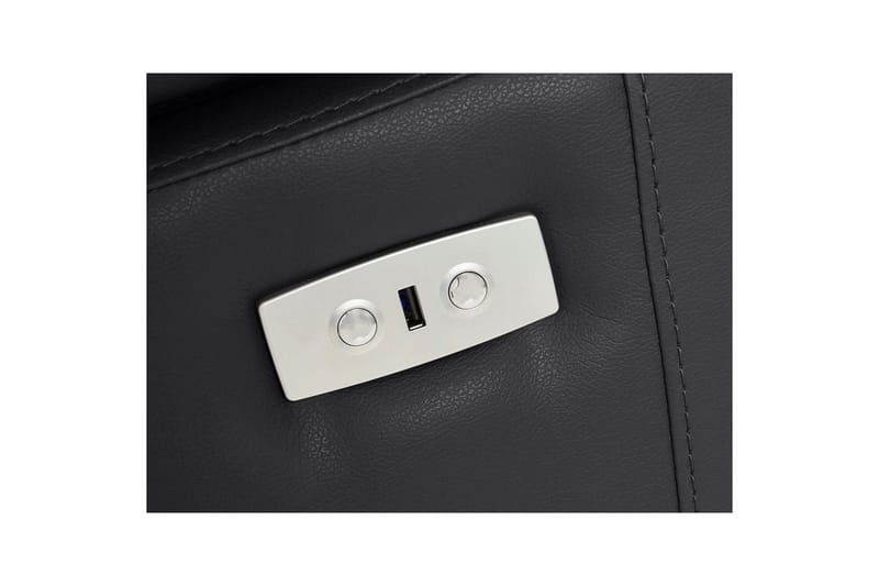 Kulmasohva 3-istuttava Rayland Musta, PU, Sähköinen oikea lepohuone - Musta, PU, Sähköinen oikea lepohuone - Huonekalut - Sohva - Nahkasohva