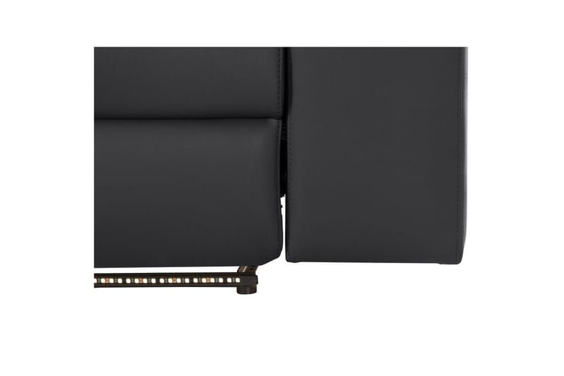 Kulmasohva 3-istuttava Rayland Musta, PU, Vasen Manuaalinen Levitettävä Tuoli - Musta, PU, Vasen Manuaalinen Levitettävä Tuoli - Huonekalut - Sohva - Nahkasohva