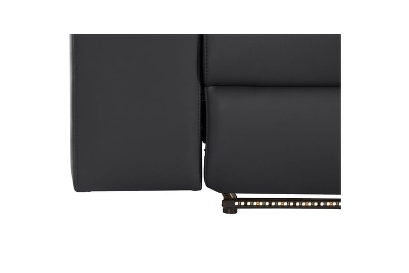 Kulmasohva 3-istuttava Rayland Musta, PU, Sähköinen oikea lepohuone - Musta, PU, Sähköinen oikea lepohuone - Huonekalut - Sohva - Nahkasohva