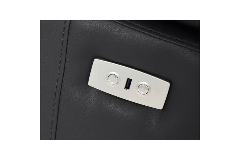 Kulmasohva 3-istuttava Rayland Musta, PU, Vasen Sähkökäyttöinen Levitettävä Tuoli - Musta, PU, Vasen Sähkökäyttöinen Levitettävä Tuoli - Huonekalut - Sohva - Nahkasohva