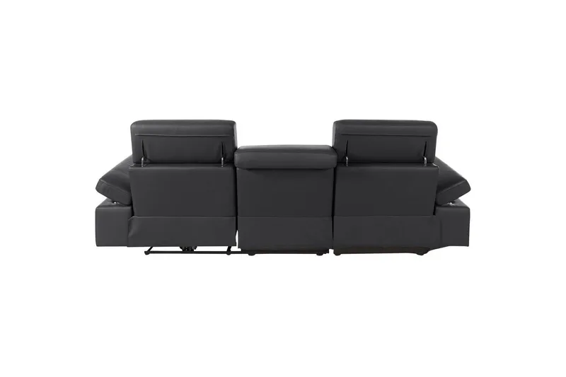 Kulmasohva 3-istuttava Rayland Musta, PU, Vasen Manuaalinen Levitettävä Tuoli - Musta, PU, Vasen Manuaalinen Levitettävä Tuoli - Huonekalut - Sohva - Nahkasohva