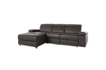 Kulmasohva 3-istuttava Rayland Ruskea, Nahka/PU, Vasen Sähkökäyttöinen Levitettävä Tuoli