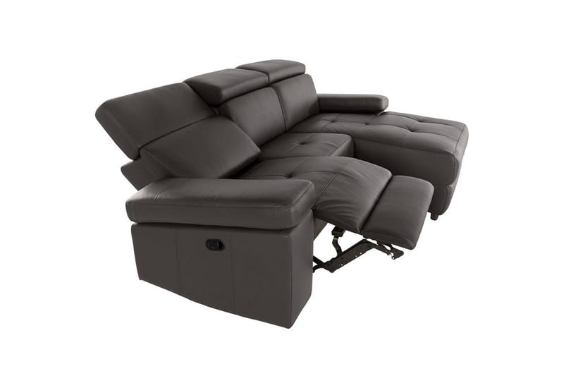 Kulmasohva 3-istuttava Rayland Ruskea, PU, Manuaalinen oikea lepohuone - Ruskea, PU, Manuaalinen oikea lepohuone - Huonekalut - Sohva - Nahkasohva