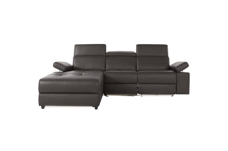 Kulmasohva 3-istuttava Rayland Ruskea, PU, Vasen Manuaalinen Levitettävä Tuoli - Ruskea, PU, Vasen Manuaalinen Levitettävä Tuoli - Huonekalut - Sohva - Nahkasohva