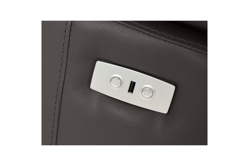 Kulmasohva 3-istuttava Rayland Ruskea, PU, Vasen Sähkökäyttöinen Levitettävä Tuoli - Ruskea, PU, Vasen Sähkökäyttöinen Levitettävä Tuoli - Huonekalut - Sohva - Nahkasohva