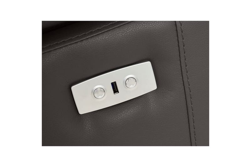 Kulmasohva 3-istuttava Rayland Ruskea, PU, Sähköinen oikea lepohuone - Ruskea, PU, Sähköinen oikea lepohuone - Huonekalut - Sohva - Nahkasohva