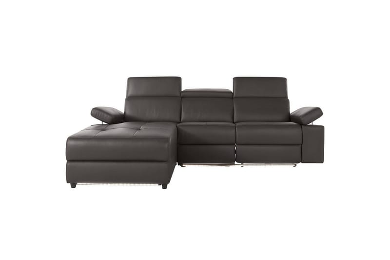 Kulmasohva 3-istuttava Rayland Ruskea, PU, Vasen Sähkökäyttöinen Levitettävä Tuoli - Ruskea, PU, Vasen Sähkökäyttöinen Levitettävä Tuoli - Huonekalut - Sohva - Nahkasohva