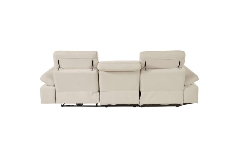 Kulmasohva 3-istuttava Rayland Valkoinen, Sunday-kangas, Vasen Sähkökäyttöinen Levitettävä Tuoli - Valkoinen, Sunday-kangas, Vasen Sähkökäyttöinen Levitettävä Tuoli - Huonekalut - Sohva - Mekanismisohva