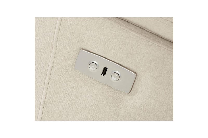 Kulmasohva 3-istuttava Rayland Valkoinen, Sunday-kangas, Vasen Sähkökäyttöinen Levitettävä Tuoli - Valkoinen, Sunday-kangas, Vasen Sähkökäyttöinen Levitettävä Tuoli - Huonekalut - Sohva - Mekanismisohva