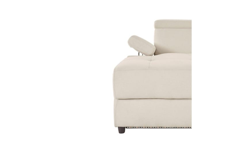 Kulmasohva 3-istuttava Rayland Valkoinen, Sunday-kangas, Vasen Sähkökäyttöinen Levitettävä Tuoli - Valkoinen, Sunday-kangas, Vasen Sähkökäyttöinen Levitettävä Tuoli - Huonekalut - Sohva - Mekanismisohva