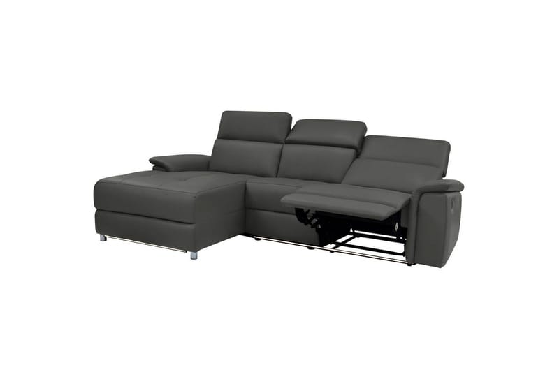 Kulmasohva 3-istuttava Pareli Musta, PU, Vasen Sähkökäyttöinen Levitettävä Tuoli - Musta, PU, Vasen Sähkökäyttöinen Levitettävä Tuoli - Huonekalut - Sohva - Nahkasohva