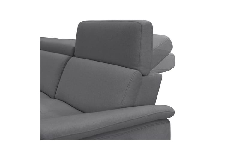 Kulmasohva 3-istuttava Pareli Harmaa, Hiekkakangas, Vasen Sähkökäyttöinen Levitettävä Tuoli - Harmaa, Hiekkakangas, Vasen Sähkökäyttöinen Levitettävä Tuoli - Huonekalut - Sohva - Mekanismisohva