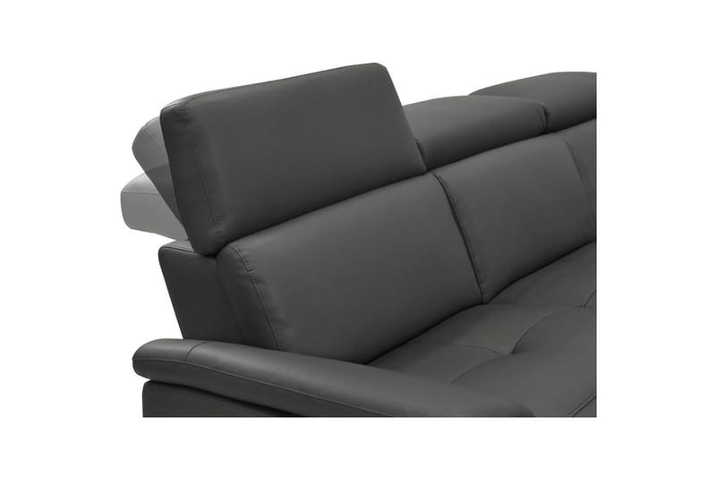 Kulmasohva 3-istuttava Pareli Musta, PU, Sähköinen oikea lepohuone - Musta, PU, Sähköinen oikea lepohuone - Huonekalut - Sohva - Nahkasohva