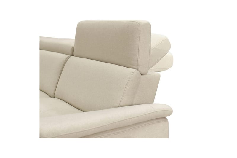 Kulmasohva 3-istuttava Pareli Valkoinen, Sunday-kangas, Vasen Manuaalinen Levitettävä Tuoli - Valkoinen, Sunday-kangas, Vasen Manuaalinen Levitettävä Tuoli - Huonekalut - Sohva - Mekanismisohva