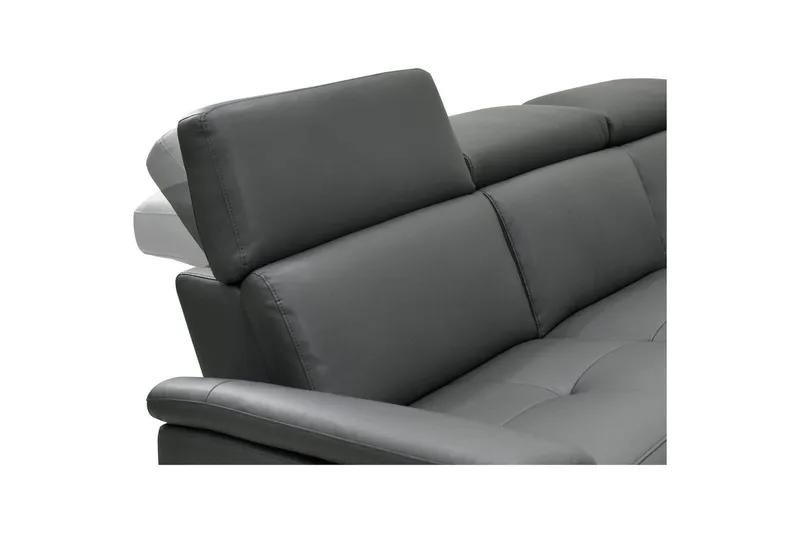 Kulmasohva 3-istuttava Pareli Harmaa, Nahka/PU, Sähköinen oikea lepohuone - Harmaa, Nahka/PU, Sähköinen oikea lepohuone - Huonekalut - Sohva - Nahkasohva