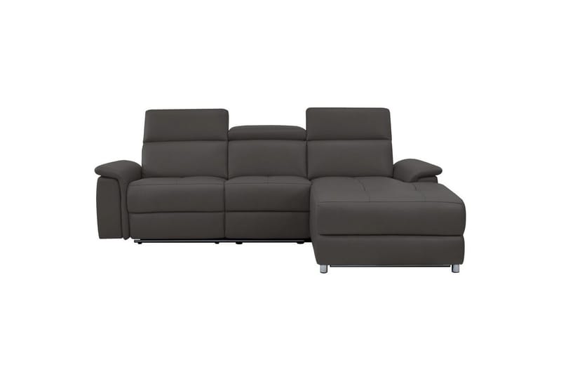 Kulmasohva 3-istuttava Pareli Ruskea, PU, Sähköinen oikea lepohuone - Ruskea, PU, Sähköinen oikea lepohuone - Huonekalut - Sohva - Nahkasohva