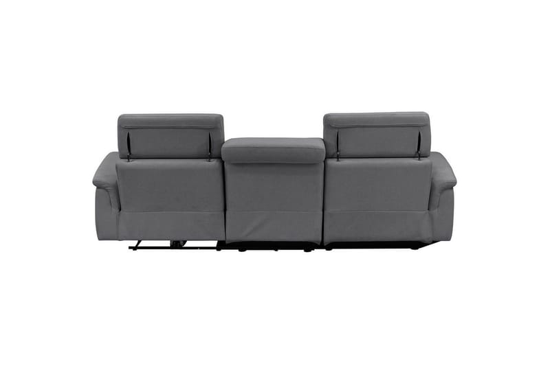 Kulmasohva 3-istuttava Pareli Harmaa, Hiekkakangas, Vasen Sähkökäyttöinen Levitettävä Tuoli - Harmaa, Hiekkakangas, Vasen Sähkökäyttöinen Levitettävä Tuoli - Huonekalut - Sohva - Mekanismisohva