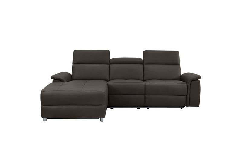 Kulmasohva 3-istuttava Pareli Ruskea, Nahka/PU, Vasen Sähkökäyttöinen Levitettävä Tuoli - Ruskea, Nahka/PU, Vasen Sähkökäyttöinen Levitettävä Tuoli - Huonekalut - Sohva - Nahkasohva