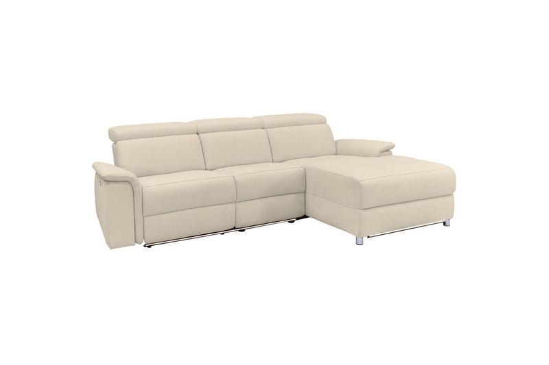 Kulmasohva 3-istuttava Pareli Valkoinen, Sunday-kangas, Manuaalinen oikea lepohuone, Valkoinen, Sunday-kangas, Manuaalinen oikea lepohuone