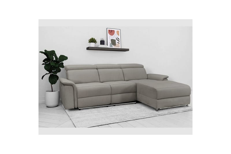 Kulmasohva 3-istuttava Pareli Harmaa, Sunday-kangas, Manuaalinen oikea lepohuone - Harmaa, Sunday-kangas, Manuaalinen oikea lepohuone - Huonekalut - Sohva - Mekanismisohva