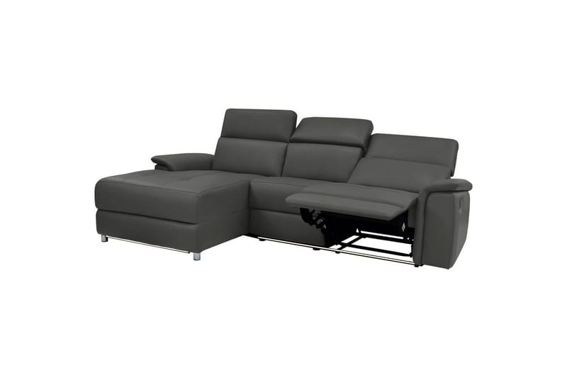 Kulmasohva 3-istuttava Pareli Musta, PU, Vasen Sähkökäyttöinen Levitettävä Tuoli - Musta, PU, Vasen Sähkökäyttöinen Levitettävä Tuoli - Huonekalut - Sohva - Nahkasohva