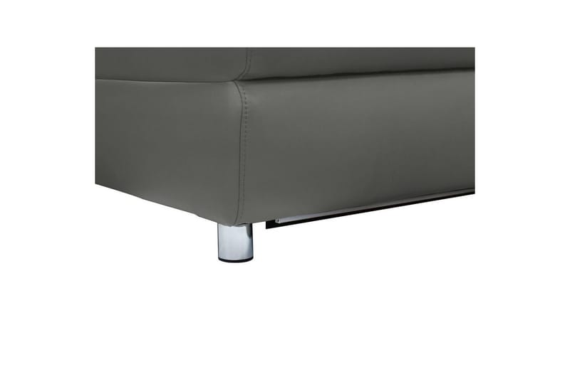 Kulmasohva 3-istuttava Pareli Harmaa, Nahka/PU, Vasen Manuaalinen Levitettävä Tuoli - Harmaa, Nahka/PU, Vasen Manuaalinen Levitettävä Tuoli - Huonekalut - Sohva - Nahkasohva