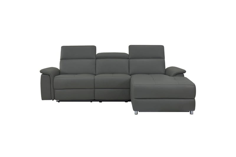 Kulmasohva 3-istuttava Pareli Harmaa, PU, Manuaalinen oikea lepohuone - Harmaa, PU, Manuaalinen oikea lepohuone - Huonekalut - Sohva - Nahkasohva