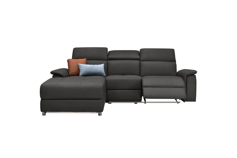 Kulmasohva 3-istuttava Pareli Ruskea, PU, Vasen Sähkökäyttöinen Levitettävä Tuoli - Ruskea, PU, Vasen Sähkökäyttöinen Levitettävä Tuoli - Huonekalut - Sohva - Nahkasohva