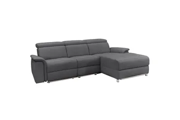 Kulmasohva 3-istuttava Pareli Antrasiitti, Sunday-kangas, Sähköinen oikea lepohuone