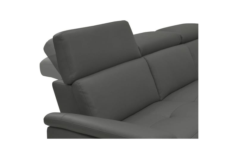 Kulmasohva 3-istuttava Pareli Harmaa, Nahka/PU, Manuaalinen oikea lepohuone - Harmaa, Nahka/PU, Manuaalinen oikea lepohuone - Huonekalut - Sohva - Nahkasohva