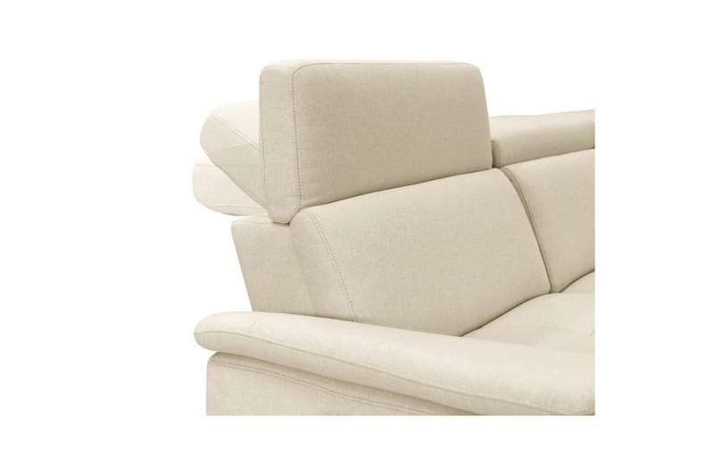 Kulmasohva 3-istuttava Pareli Valkoinen, Hiekkakangas, Sähköinen oikea lepohuone - Valkoinen, Hiekkakangas, Sähköinen oikea lepohuone - Huonekalut - Sohva - Mekanismisohva