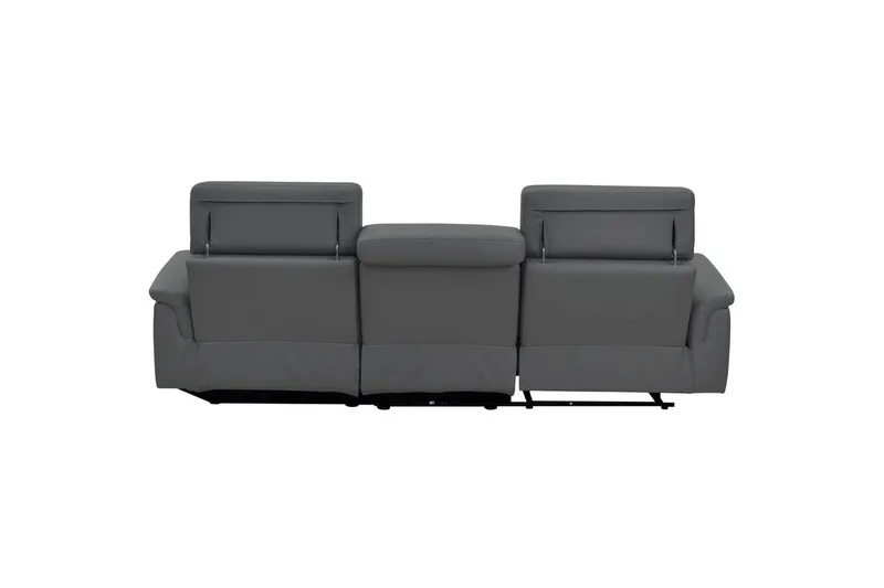 Kulmasohva 3-istuttava Pareli Harmaa, Nahka/PU, Sähköinen oikea lepohuone - Harmaa, Nahka/PU, Sähköinen oikea lepohuone - Huonekalut - Sohva - Nahkasohva