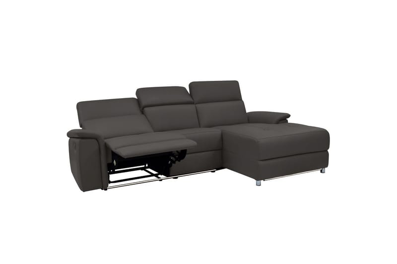 Kulmasohva 3-istuttava Pareli Ruskea, PU, Sähköinen oikea lepohuone - Ruskea, PU, Sähköinen oikea lepohuone - Huonekalut - Sohva - Nahkasohva