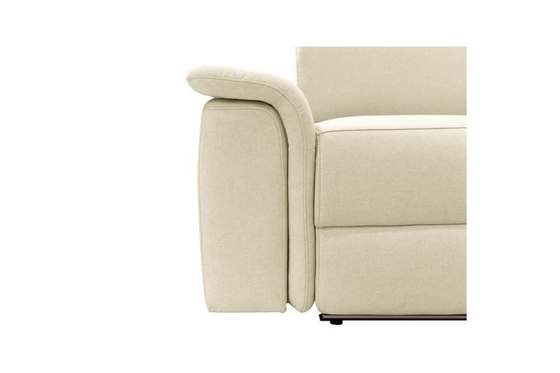 Kulmasohva 3-istuttava Pareli Valkoinen, Hiekkakangas, Sähköinen oikea lepohuone - Valkoinen, Hiekkakangas, Sähköinen oikea lepohuone - Huonekalut - Sohva - Mekanismisohva