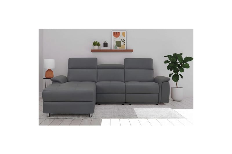 Kulmasohva 3-istuttava Pareli Antrasiitti, Sunday-kangas, Vasen Manuaalinen Levitettävä Tuoli - Antrasiitti, Sunday-kangas, Vasen Manuaalinen Levitettävä Tuoli - Huonekalut - Sohva - Mekanismisohva