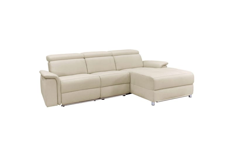 Kulmasohva 3-istuttava Pareli Valkoinen, Hiekkakangas, Sähköinen oikea lepohuone, Valkoinen, Hiekkakangas, Sähköinen oikea lepohuone