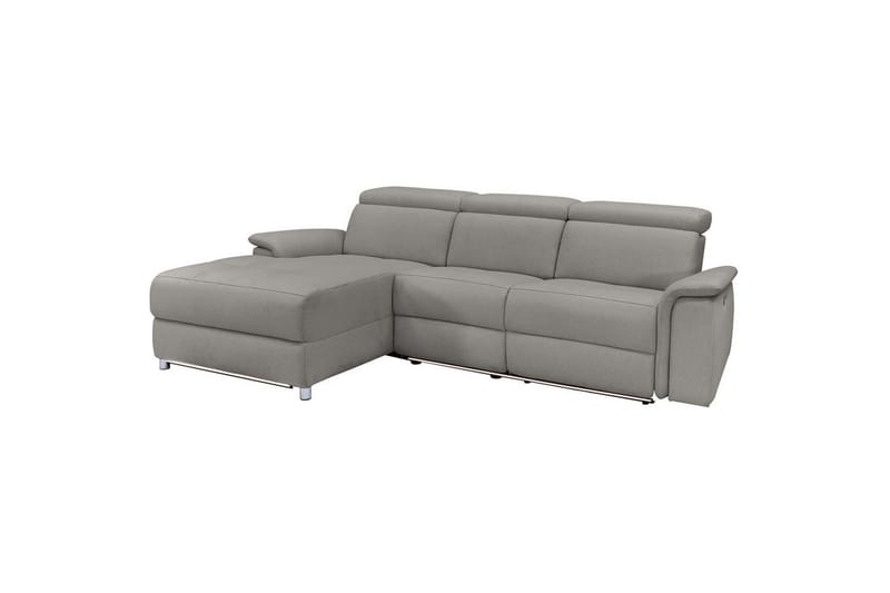 Kulmasohva 3-istuttava Pareli Harmaa, Sunday-kangas, Vasen Manuaalinen Levitettävä Tuoli - Harmaa, Sunday-kangas, Vasen Manuaalinen Levitettävä Tuoli - Huonekalut - Sohva - Mekanismisohva