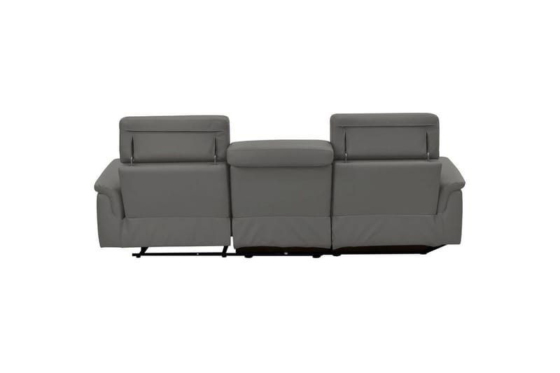 Kulmasohva 3-istuttava Pareli Harmaa, Nahka/PU, Vasen Manuaalinen Levitettävä Tuoli - Harmaa, Nahka/PU, Vasen Manuaalinen Levitettävä Tuoli - Huonekalut - Sohva - Nahkasohva