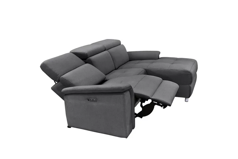 Kulmasohva 3-istuttava Pareli Antrasiitti, Sunday-kangas, Sähköinen oikea lepohuone - Antrasiitti, Sunday-kangas, Sähköinen oikea lepohuone - Huonekalut - Sohva - Mekanismisohva