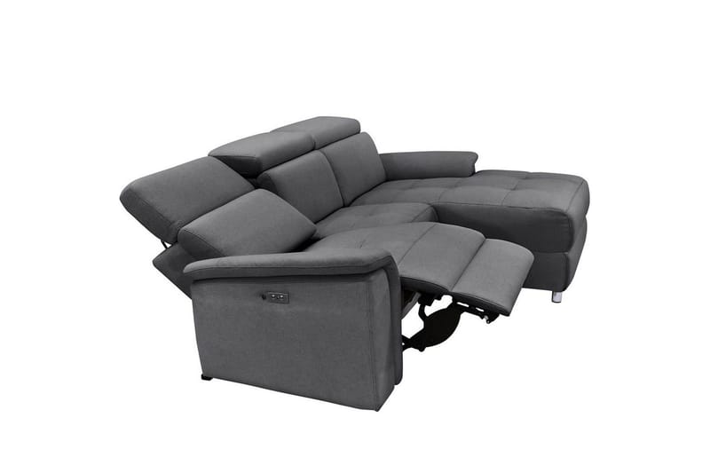 Kulmasohva 3-istuttava Pareli Antrasiitti, Sunday-kangas, Sähköinen oikea lepohuone - Antrasiitti, Sunday-kangas, Sähköinen oikea lepohuone - Huonekalut - Sohva - Mekanismisohva