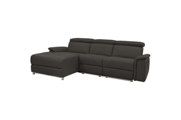 Kulmasohva 3-istuttava Pareli Ruskea, Nahka/PU, Vasen Manuaalinen Levitettävä Tuoli