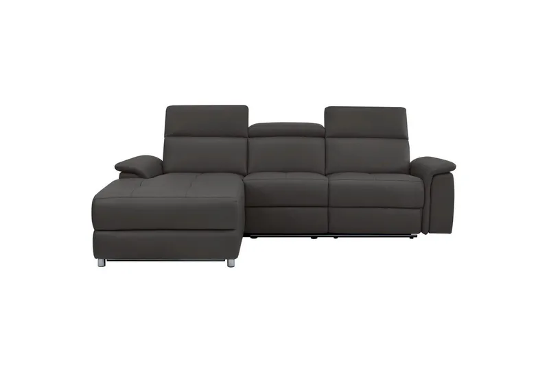 Kulmasohva 3-istuttava Pareli Ruskea, PU, Vasen Sähkökäyttöinen Levitettävä Tuoli - Ruskea, PU, Vasen Sähkökäyttöinen Levitettävä Tuoli - Huonekalut - Sohva - Nahkasohva