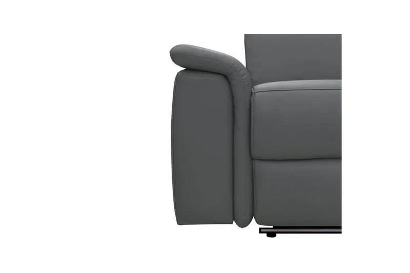 Kulmasohva 3-istuttava Pareli Harmaa, Nahka/PU, Sähköinen oikea lepohuone - Harmaa, Nahka/PU, Sähköinen oikea lepohuone - Huonekalut - Sohva - Nahkasohva