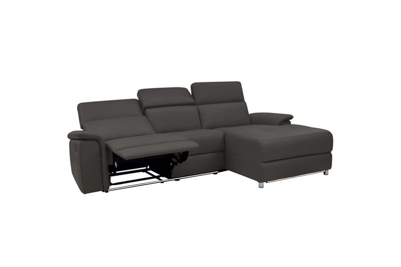 Kulmasohva 3-istuttava Pareli Ruskea, PU, Sähköinen oikea lepohuone - Ruskea, PU, Sähköinen oikea lepohuone - Huonekalut - Sohva - Nahkasohva