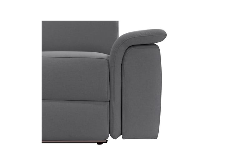 Kulmasohva 3-istuttava Pareli Harmaa, Hiekkakangas, Vasen Sähkökäyttöinen Levitettävä Tuoli - Harmaa, Hiekkakangas, Vasen Sähkökäyttöinen Levitettävä Tuoli - Huonekalut - Sohva - Mekanismisohva