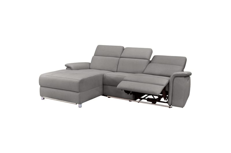 Kulmasohva 3-istuttava Pareli Harmaa, Sunday-kangas, Vasen Manuaalinen Levitettävä Tuoli - Harmaa, Sunday-kangas, Vasen Manuaalinen Levitettävä Tuoli - Huonekalut - Sohva - Mekanismisohva