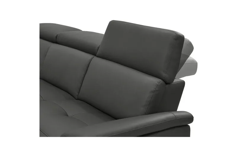 Kulmasohva 3-istuttava Pareli Musta, PU, Vasen Sähkökäyttöinen Levitettävä Tuoli - Musta, PU, Vasen Sähkökäyttöinen Levitettävä Tuoli - Huonekalut - Sohva - Nahkasohva