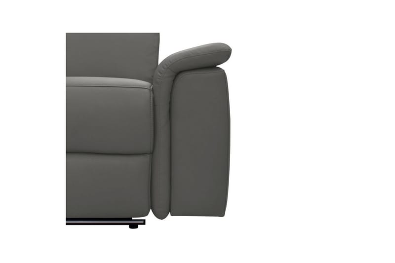 Kulmasohva 3-istuttava Pareli Harmaa, Nahka/PU, Vasen Manuaalinen Levitettävä Tuoli - Harmaa, Nahka/PU, Vasen Manuaalinen Levitettävä Tuoli - Huonekalut - Sohva - Nahkasohva