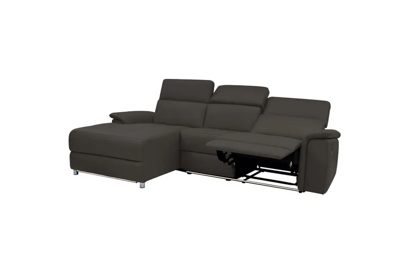 Kulmasohva 3-istuttava Pareli Ruskea, Nahka/PU, Vasen Manuaalinen Levitettävä Tuoli - Ruskea, Nahka/PU, Vasen Manuaalinen Levitettävä Tuoli - Huonekalut - Sohva - Nahkasohva