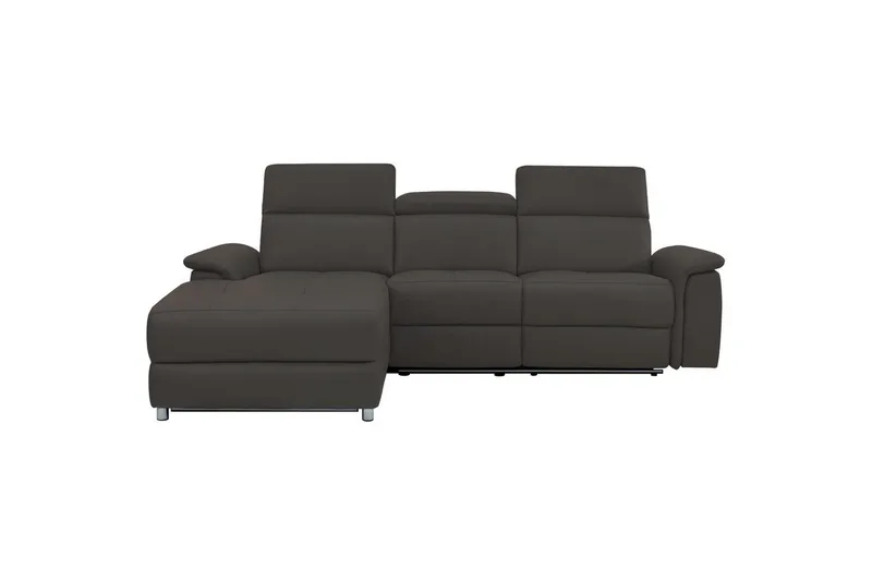 Kulmasohva 3-istuttava Pareli Ruskea, Nahka/PU, Vasen Manuaalinen Levitettävä Tuoli - Ruskea, Nahka/PU, Vasen Manuaalinen Levitettävä Tuoli - Huonekalut - Sohva - Nahkasohva